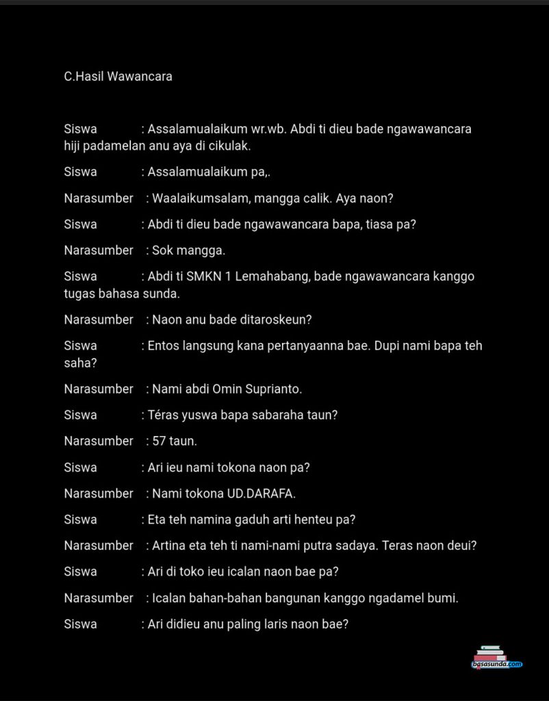 Wawancara Bahasa Jawa