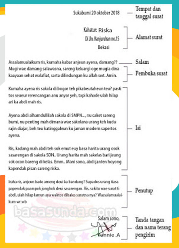 Kumpulan 5 Contoh Surat Pribadi Untuk Guru Bahasa Sunda