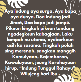Selamat Hari Ibu dalam Bahasa Sunda