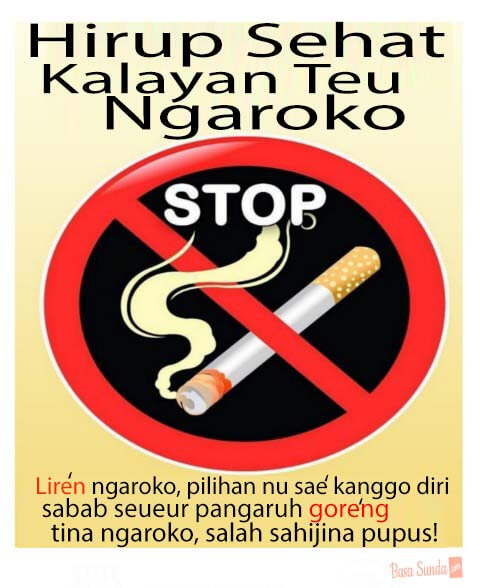 Poster bahaya merokok bagi kesehatan dalam bahasa sunda