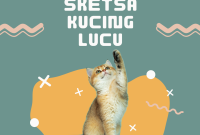 sketsa kucing lucu